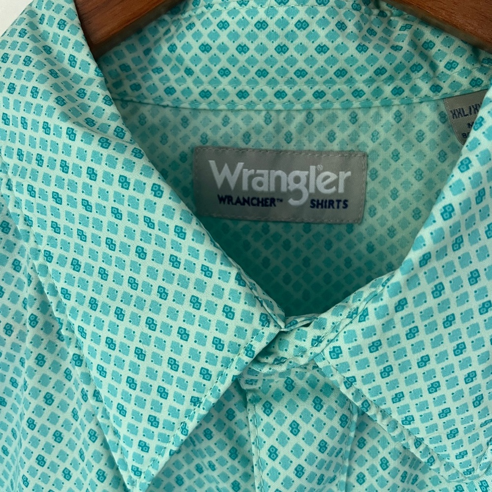 Wrangler Wrancher Men's Wrancher Print Long Sleeve Button Down Shirt Size XXL